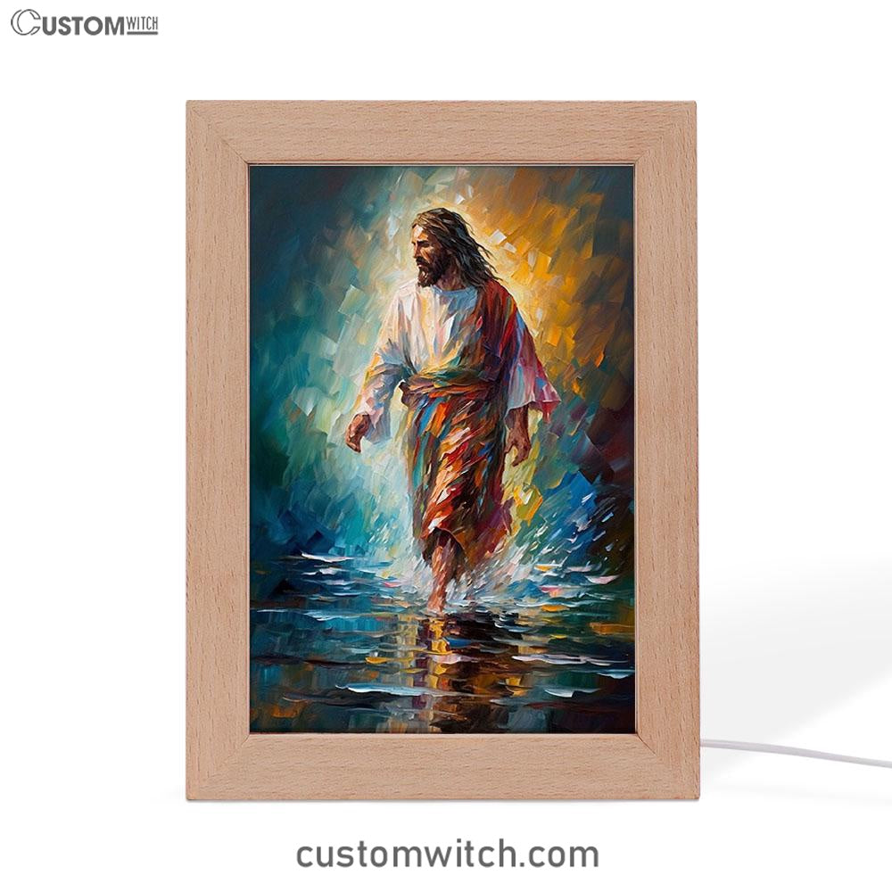 Jesus Walking On The Water 1 Frame Lamp Prints - Jesus Frame Lamp Art - Christian Art Decor