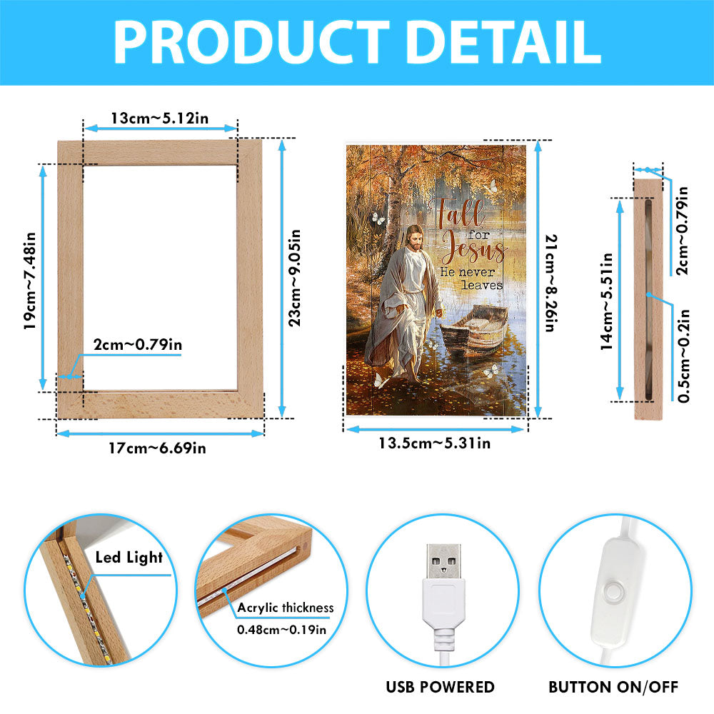Jesus Walking On The Water Beautiful Lake Art Frame Lamp - Jesus Portrait Frame Lamp Prints - Christian Art