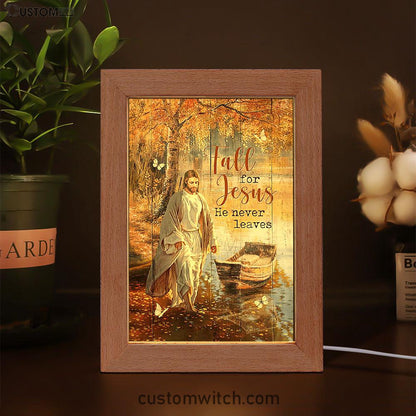 Jesus Walking On The Water Beautiful Lake Art Frame Lamp - Jesus Portrait Frame Lamp Prints - Christian Art