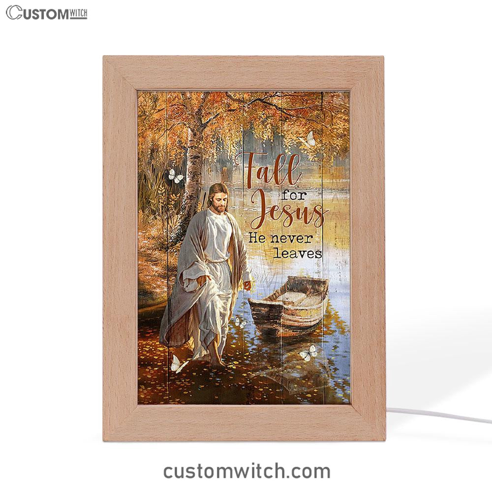 Jesus Walking On The Water Beautiful Lake Art Frame Lamp - Jesus Portrait Frame Lamp Prints - Christian Art
