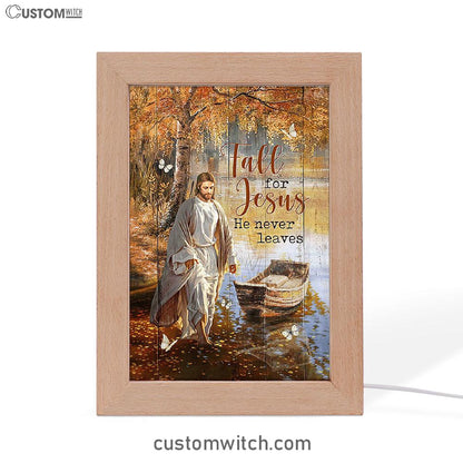 Jesus Walking On The Water Beautiful Lake Art Frame Lamp - Jesus Portrait Frame Lamp Prints - Christian Art