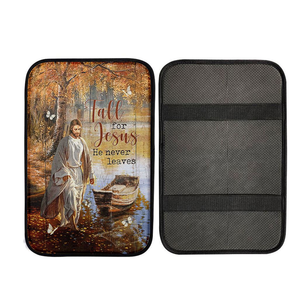 Jesus Walking On The Water Beautiful Lake Car Center Console Cover, God Car Armrest Accessories