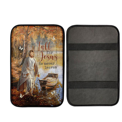 Jesus Walking On The Water Beautiful Lake Car Center Console Cover, God Car Armrest Accessories