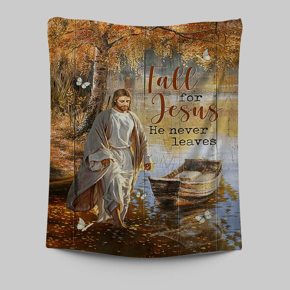 Jesus Walking On The Water Beautiful Lake Wall Art Tapestry - Jesus Portrait Tapestry Prints - Christian Wall Art
