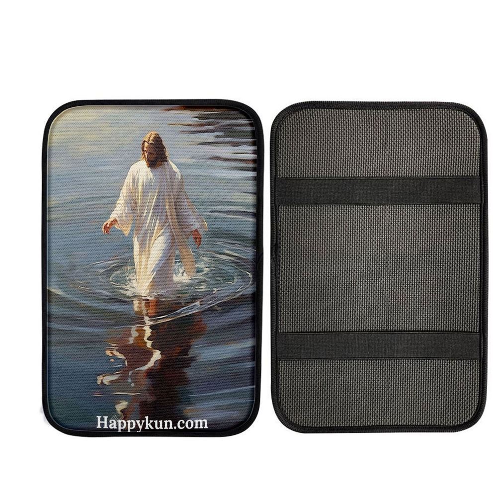 Jesus Walking On The Water Car Center Console Cover, God Car Armrest Accessories