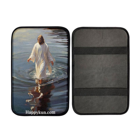 Jesus Walking On The Water Car Center Console Cover, God Car Armrest Accessories