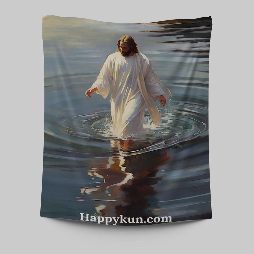 Jesus Walking On The Water Tapestry Prints - Jesus Tapestry Art - Christian Wall Art Decor