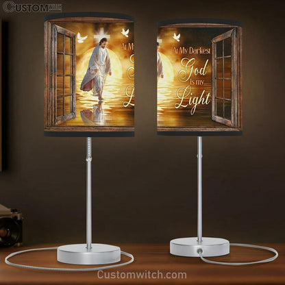 Jesus Walking On Water, Amazing Sunset, At My Darkest, God Is My Light Table Lamb