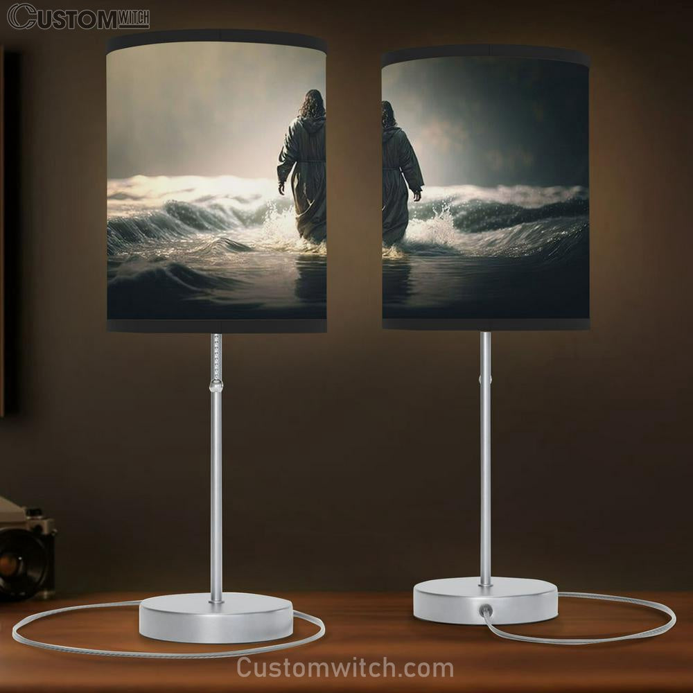 Jesus Walking On Water Table Lamb Pictures - Jesus Christ Picture - Christian Home Decor
