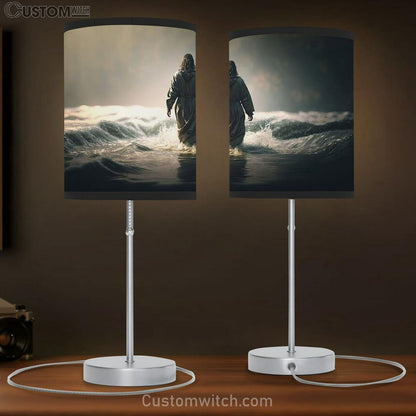 Jesus Walking On Water Table Lamb Pictures - Jesus Christ Picture - Christian Home Decor