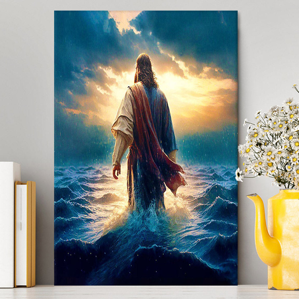 Jesus Walking On Water Canvas Print - Jesus Wall Decor - Christian Wal ...