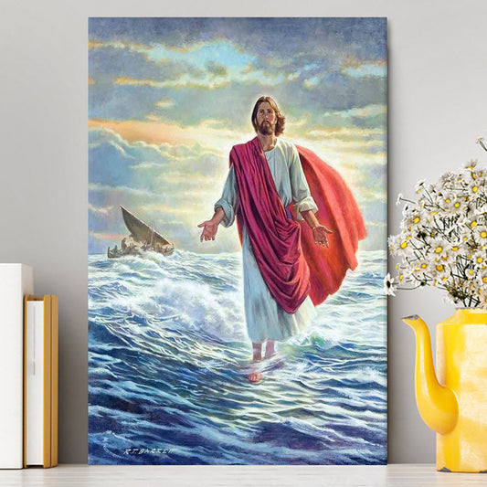 Jesus Walking On Water Canvas Prints - Religious Canvas Art - Christian Wall Decor