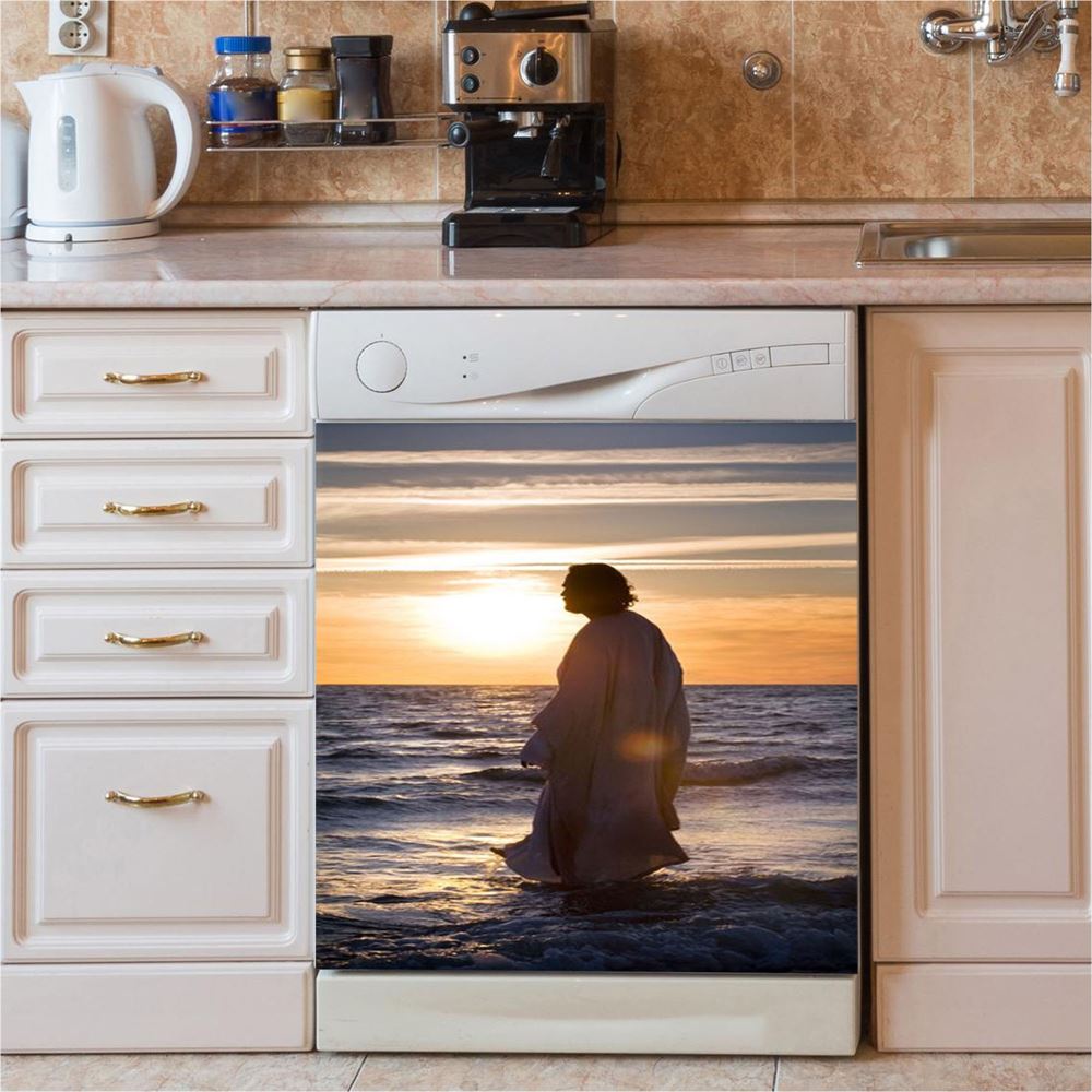 Jesus Walking On Water Dishwasher Cover, Christian Dishwasher Wrap, Jesus Kitchen Decoration