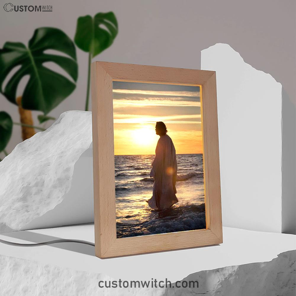 Jesus Walking On Water Frame Lamp Art - Jesus Decor - Christian Art
