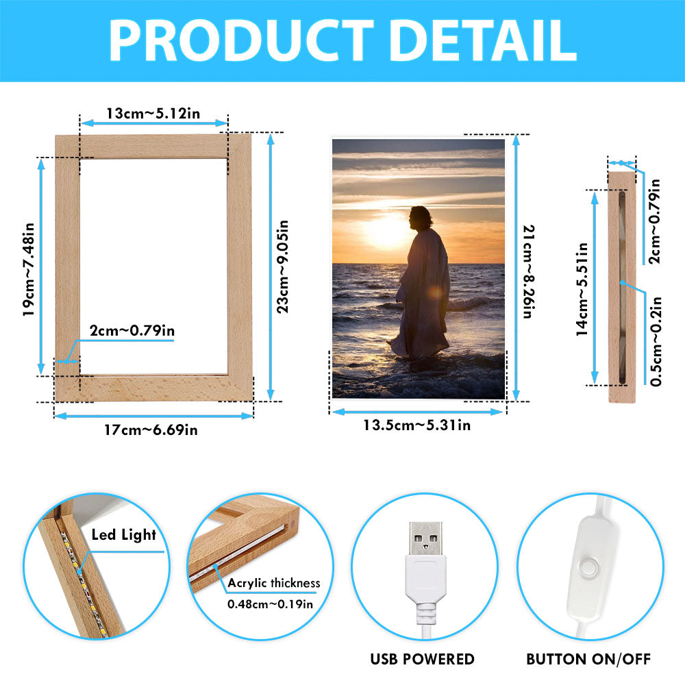 Jesus Walking On Water Frame Lamp Art - Jesus Decor - Christian Art