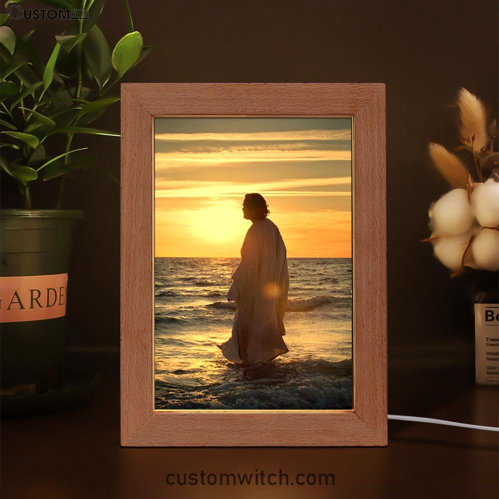 Jesus Walking On Water Frame Lamp Art - Jesus Decor - Christian Art