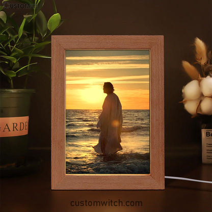 Jesus Walking On Water Frame Lamp Art - Jesus Decor - Christian Art