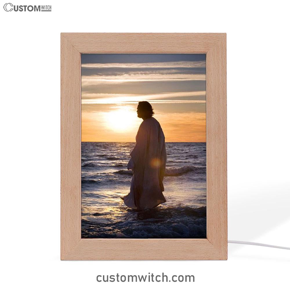Jesus Walking On Water Frame Lamp Art - Jesus Decor - Christian Art