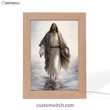 Jesus Walking On Water Frame Lamp Art - Jesus Pictures - Christian Decor - Jesus Frame Lamp Art