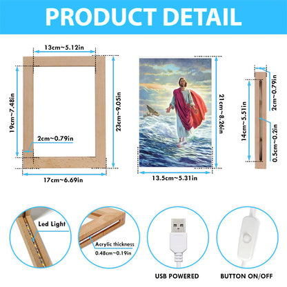 Jesus Walking On Water Frame Lamp Prints - Religious Frame Lamp Art - Christian Decor