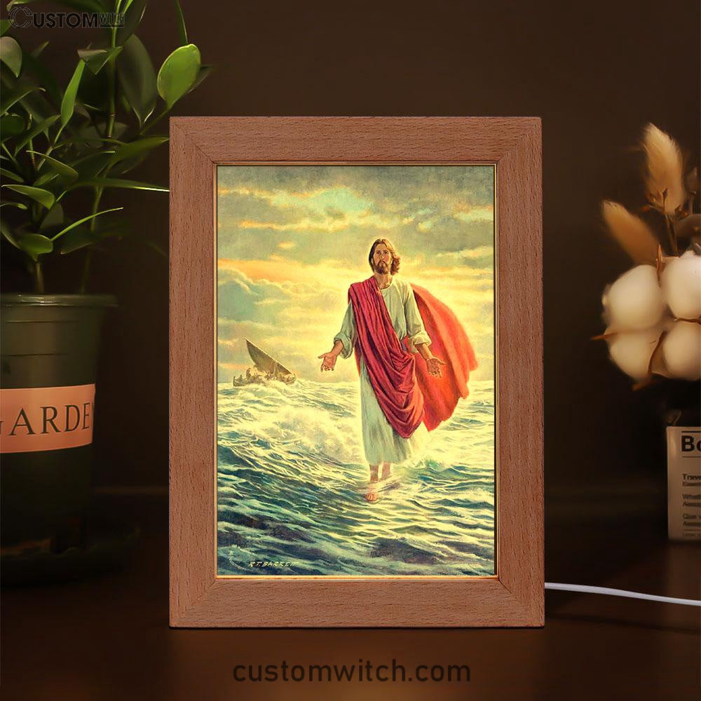 Jesus Walking On Water Frame Lamp Prints - Religious Frame Lamp Art - Christian Decor