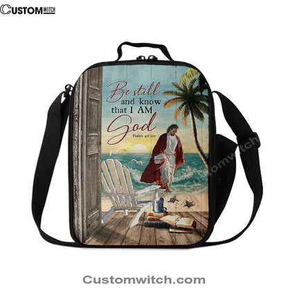 Jesus Walking On Water Lunch Bag - Be Still And Know That I Am God Lunch Bag, Christian Lunch Box For School, Picnic