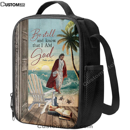 Jesus Walking On Water Lunch Bag - Be Still And Know That I Am God Lunch Bag, Christian Lunch Box For School, Picnic