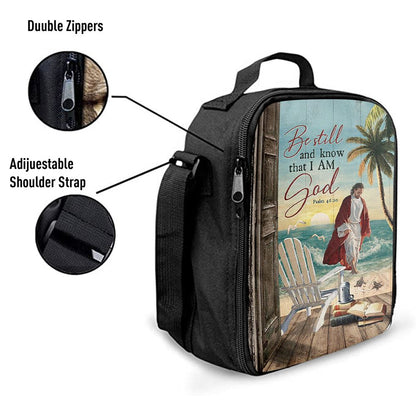 Jesus Walking On Water Lunch Bag - Be Still And Know That I Am God Lunch Bag, Christian Lunch Box For School, Picnic