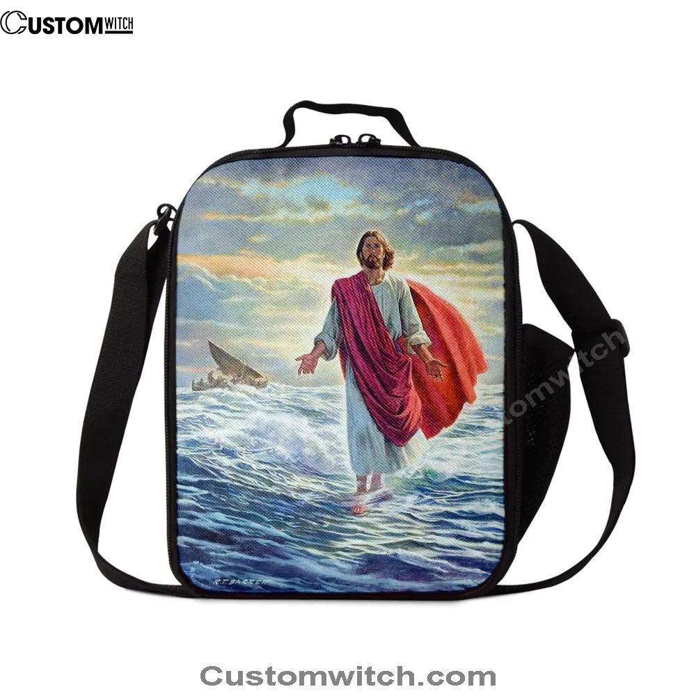 Jesus Walking On Water Lunch Bag, Christian Lunch Box, Christian Lunch Box For School, Picnic
