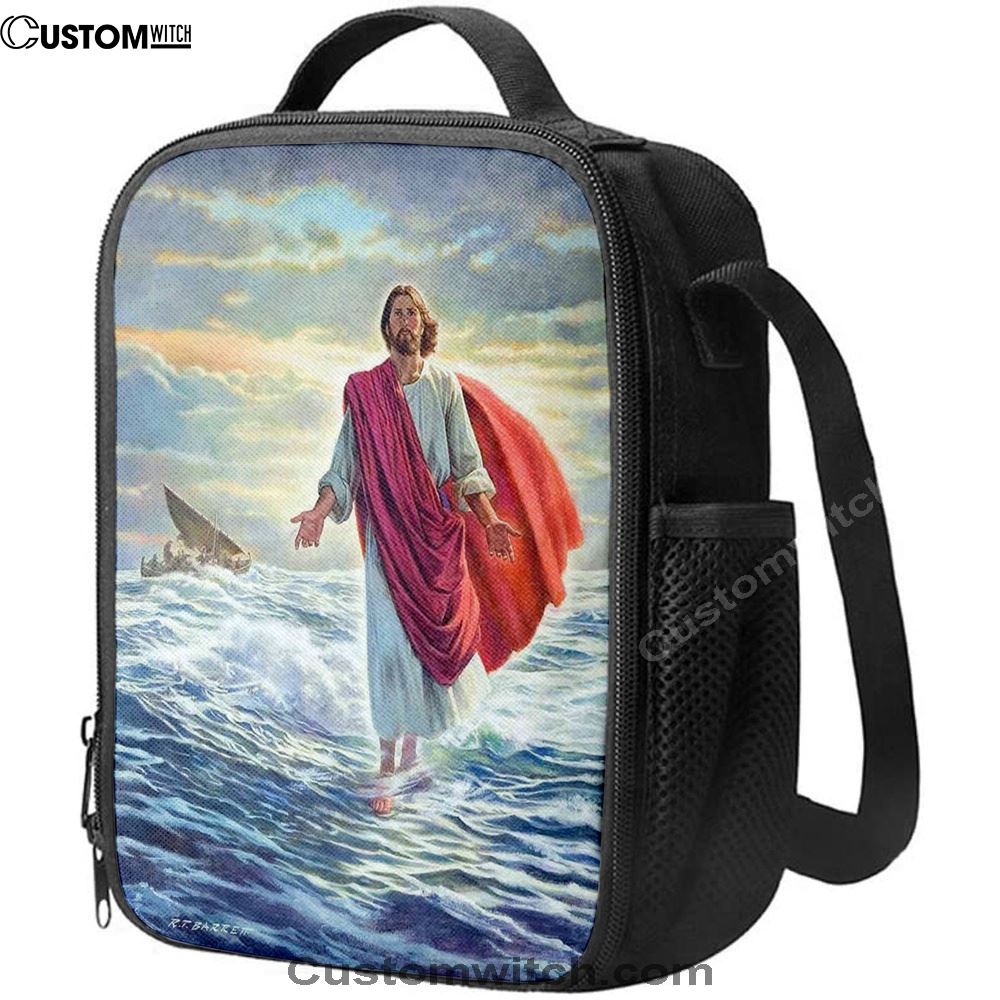 Jesus Walking On Water Lunch Bag, Christian Lunch Box, Christian Lunch Box For School, Picnic