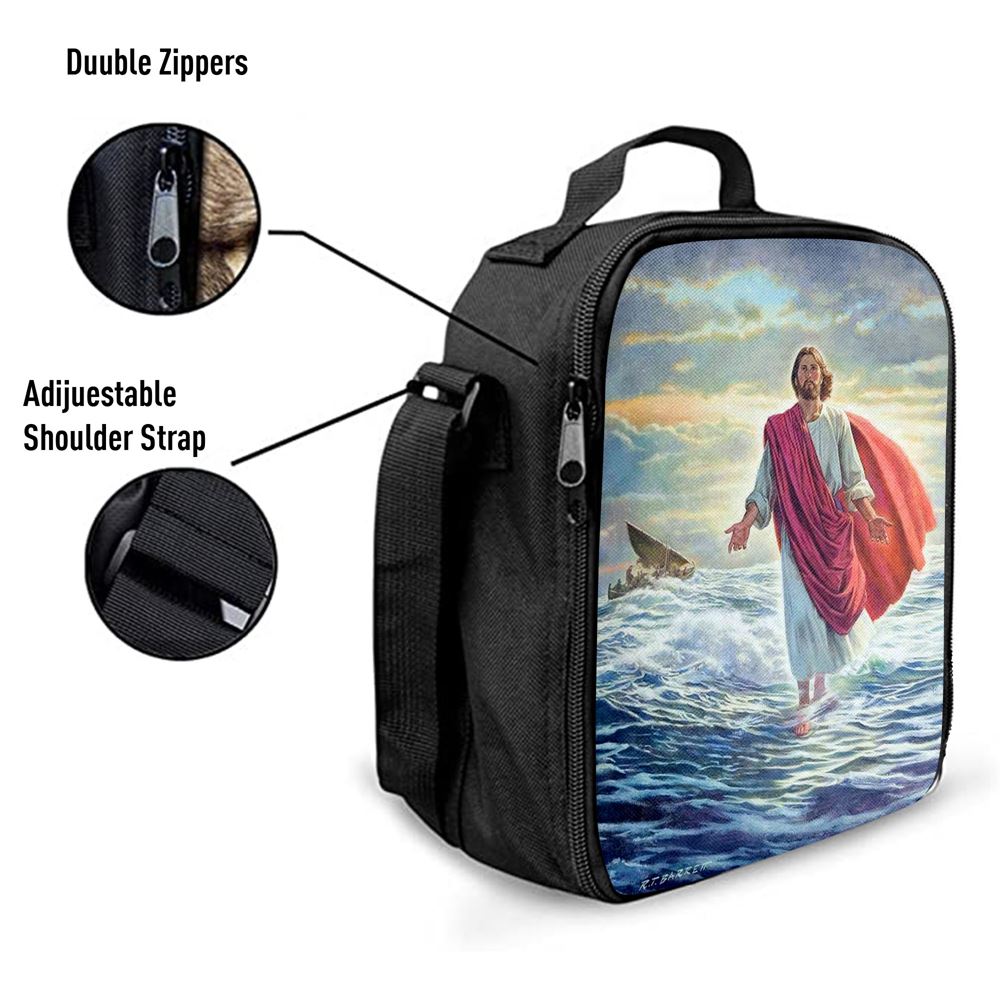 Jesus Walking On Water Lunch Bag, Christian Lunch Box, Christian Lunch Box For School, Picnic