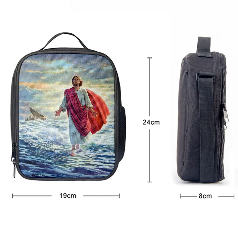 Jesus Walking On Water Lunch Bag, Christian Lunch Box, Christian Lunch Box For School, Picnic