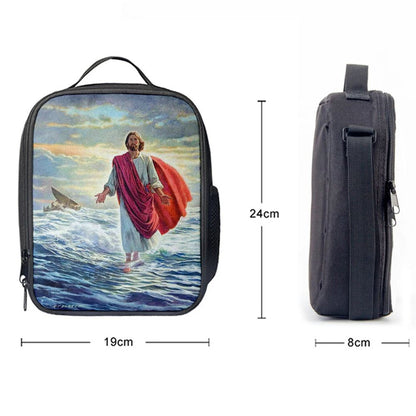 Jesus Walking On Water Lunch Bag, Christian Lunch Box, Christian Lunch Box For School, Picnic