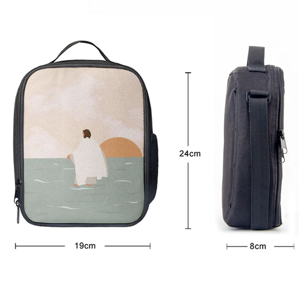 Jesus Walking On Water Lunch Bag, Christian Lunch Box For School, Picnic