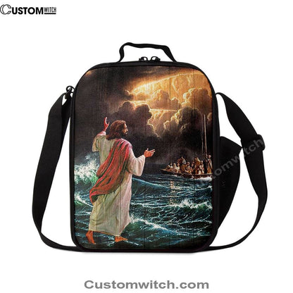 Jesus Walking On Water Lunch Bag, Jesus Lunch Bag, Christian Lunch Box For School, Picnic