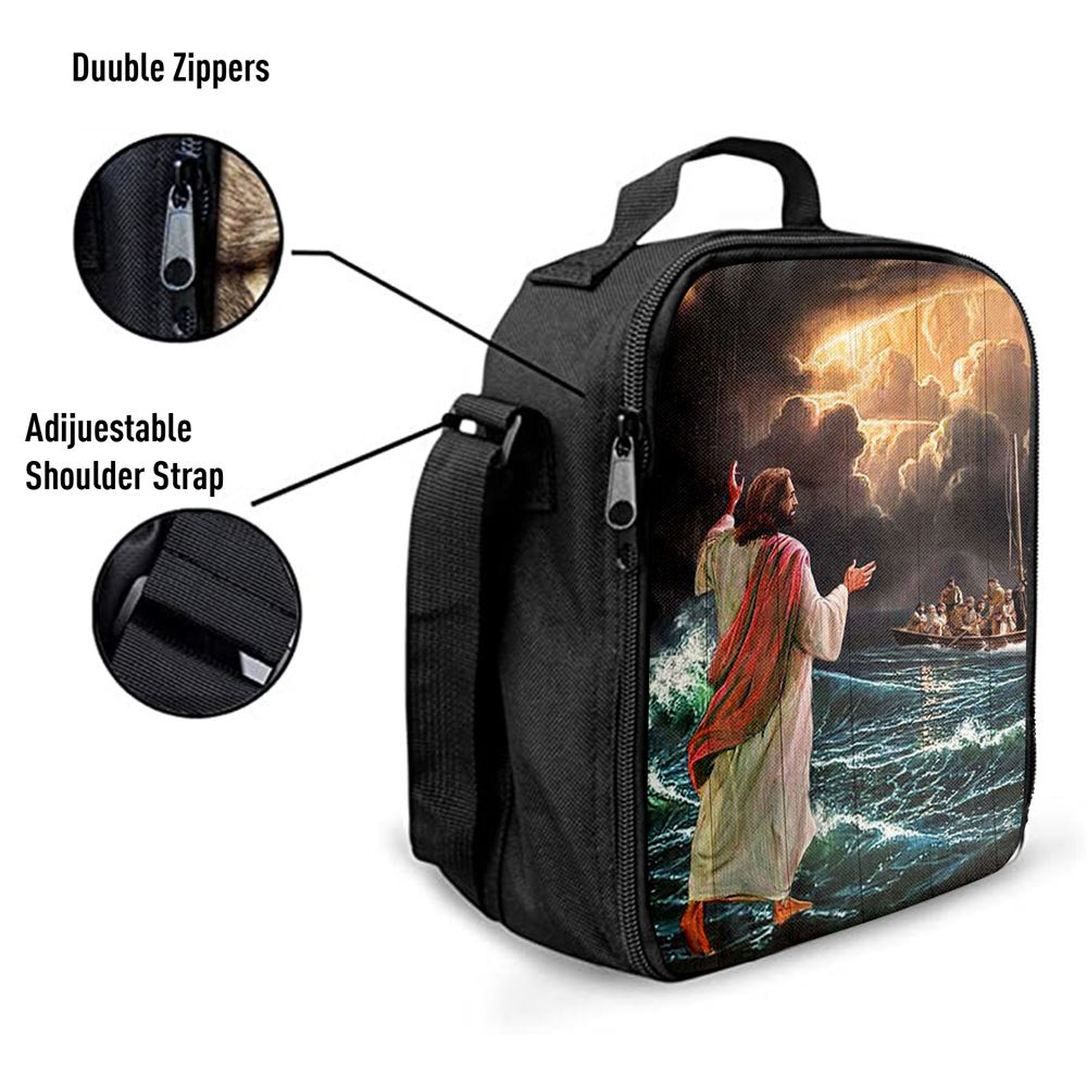Jesus Walking On Water Lunch Bag, Jesus Lunch Bag, Christian Lunch Box For School, Picnic