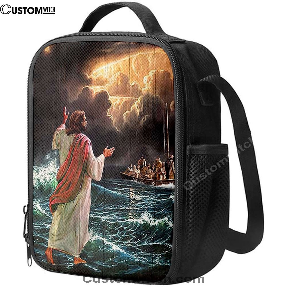 Jesus Walking On Water Lunch Bag, Religious Lunch Bag, Christian Lunch Box For School, Picnic