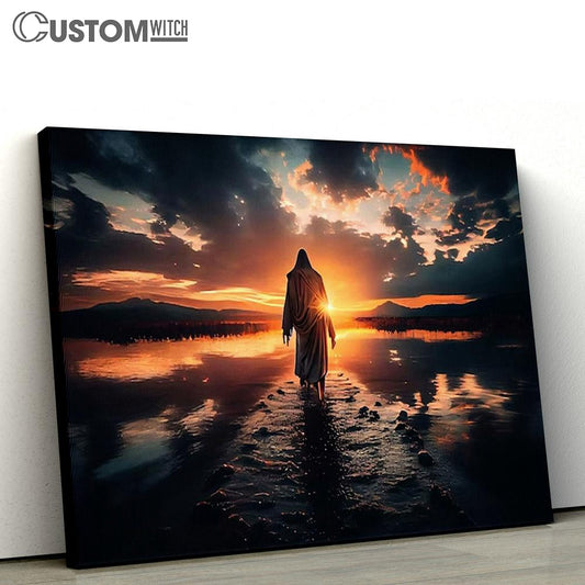 Jesus Walking On Water Wall Art Canvas - Jesus Christ Picture - Christian Home Decor