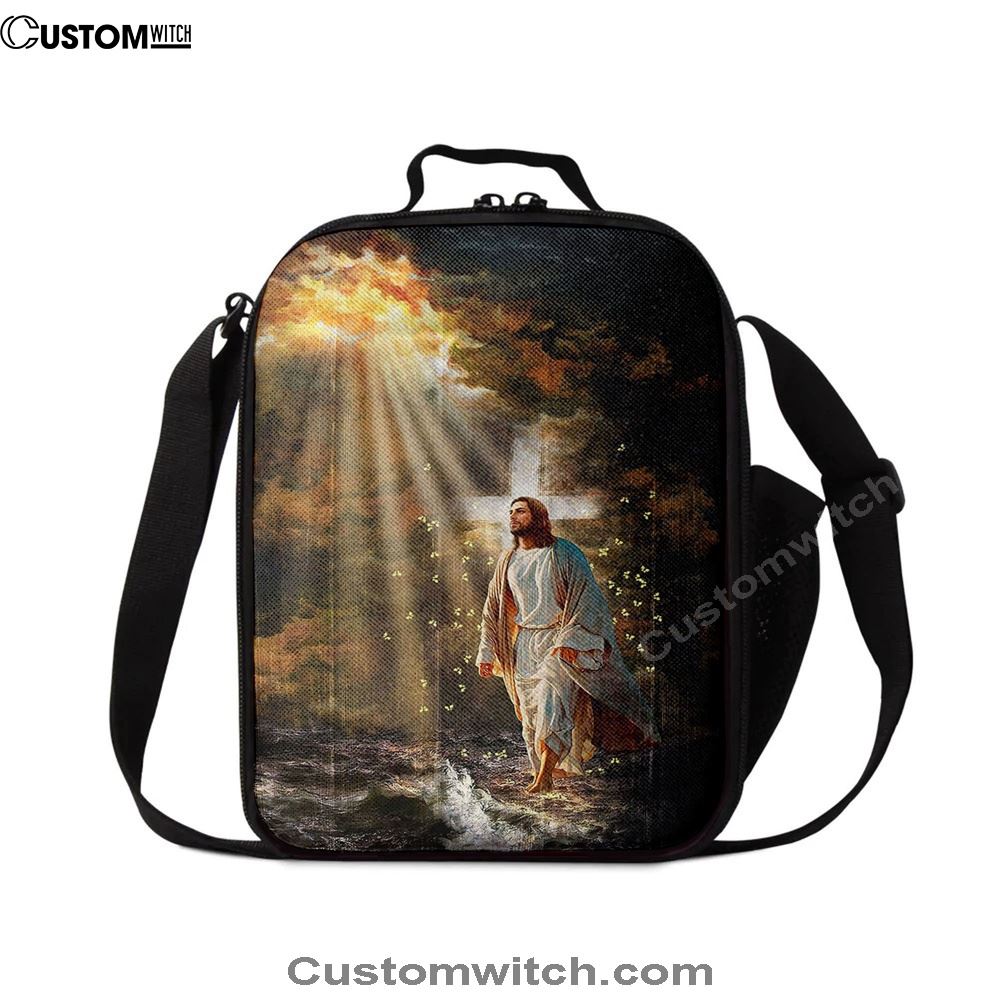 Jesus Walking On Water Yellow Butterfly Lunch Bag, Christian Lunch Box For School, Picnic