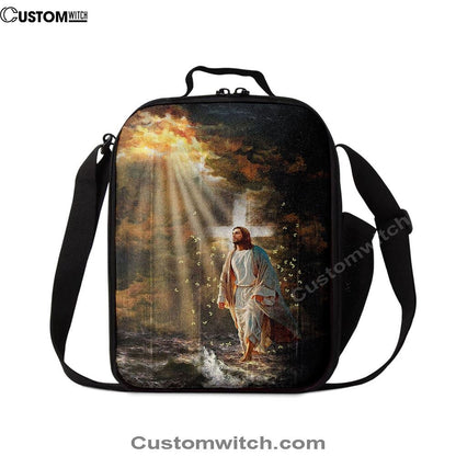 Jesus Walking On Water Yellow Butterfly Lunch Bag, Christian Lunch Box For School, Picnic