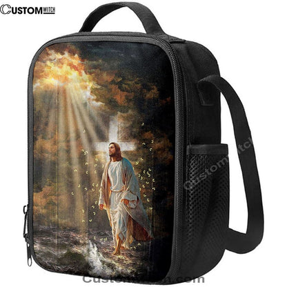 Jesus Walking On Water Yellow Butterfly Lunch Bag, Christian Lunch Box For School, Picnic