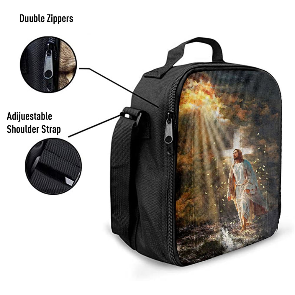 Jesus Walking On Water Yellow Butterfly Lunch Bag, Christian Lunch Box For School, Picnic