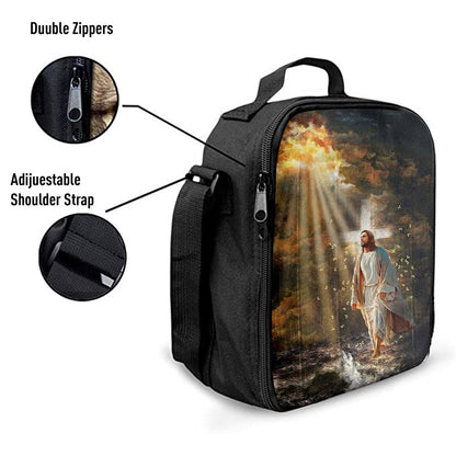 Jesus Walking On Water Yellow Butterfly Lunch Bag, Christian Lunch Box For School, Picnic