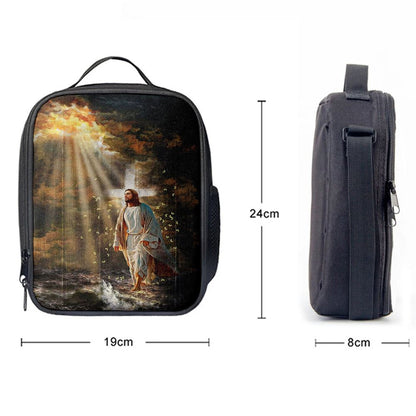 Jesus Walking On Water Yellow Butterfly Lunch Bag, Christian Lunch Box For School, Picnic