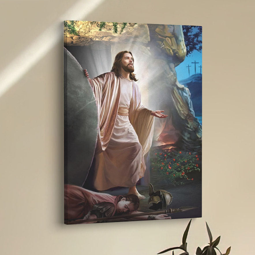 Jesus Walking Out Of Tomb Canvas Pictures - Jesus Art Prints - Jesus Art - Christian Home Decor