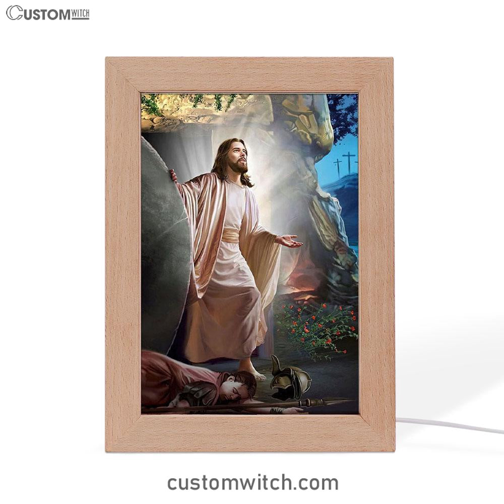 Jesus Walking Out Of Tomb Frame Lamp Pictures - Jesus Art Prints - Jesus Art - Christian Home Decor