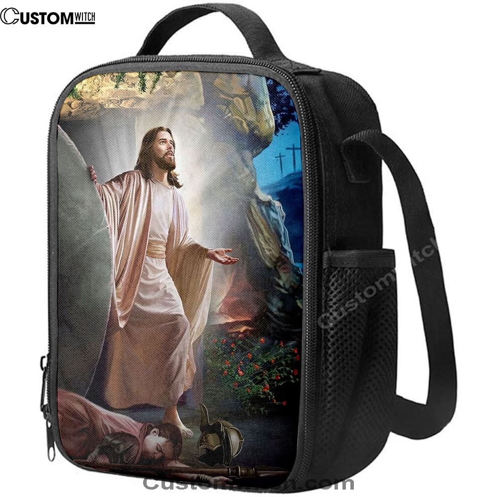 Jesus Walking Out Of Tomb Lunch Bag - Jesus Art, Christian Lunch Box For School, Picnic