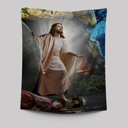 Jesus Walking Out Of Tomb Tapestry Pictures - Jesus Art Prints - Jesus Art -  Christian Indoor Wall Tapestries