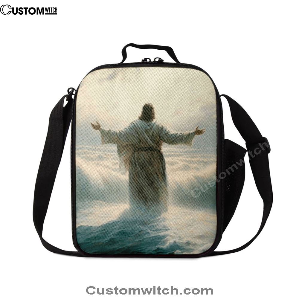 Jesus Walking Through The Sea Lunch Bag, Christian Lunch Box For School, Picnic