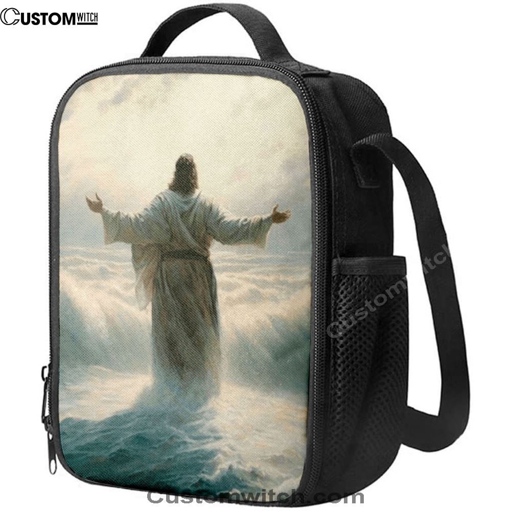 Jesus Walking Through The Sea Lunch Bag, Christian Lunch Box For School, Picnic